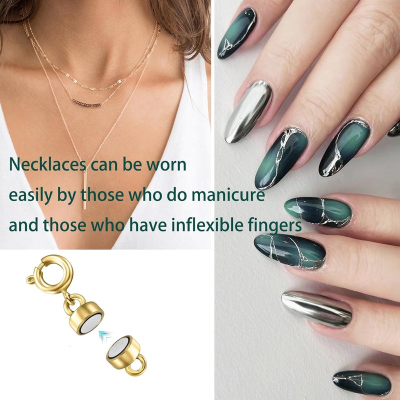 HOLAILS Magnetic Necklace Clasp as Gift for Mom Necklace Extender Gold,Extender for Women Jewelry Clasp Converters for Bracelet Necklaces Anklet Chain Jewelry Set(12Pcs Gold) - Image 4